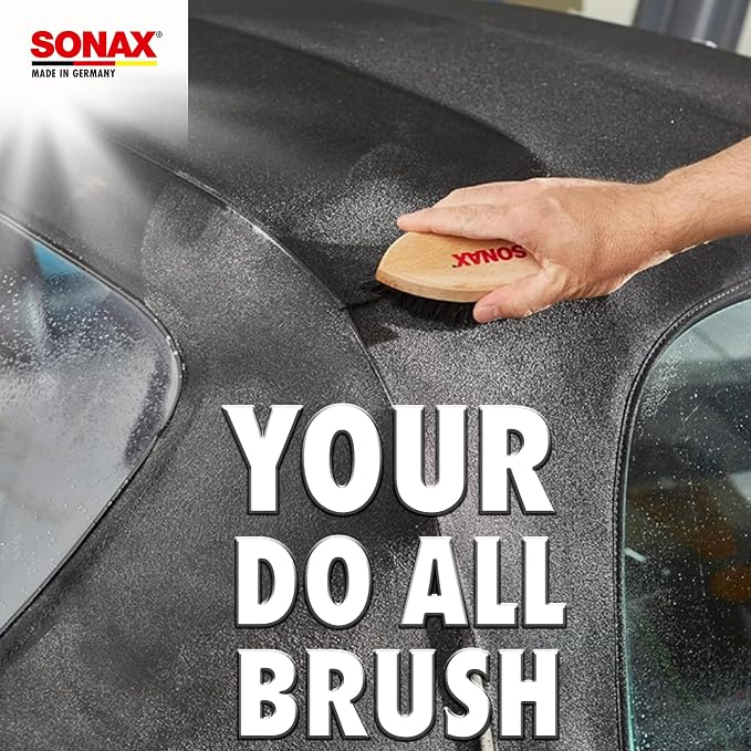 Textile & Leather Brush | Professional Interior Cleaning Brush for Fabric Upholstery Alcantara & Leather Surfaces | Durable, Ergonomic Car Detailing Tool | 416741