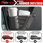 Rear Door Pocket for Ford Bronco Accessories 2026 2021-2025, Side Door Storage Box fit Bronco 4-Door, Drilling Required, Black