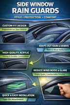 2015-2021 Tape-On Rain Guards for Subaru WRX Side Window Visor Deflectors, Durable Tinted Vent Shades 2016 2017 2018 2019 2020