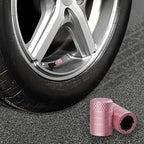 Tire Valve Stem Caps, Pink, 4 pcs/Pack, Anodized Aluminum Tire Valve Cap Set, Corrosion Resistant, Universal Stem Covers for Cars Trucks Motorcycles SUVs and Bikes