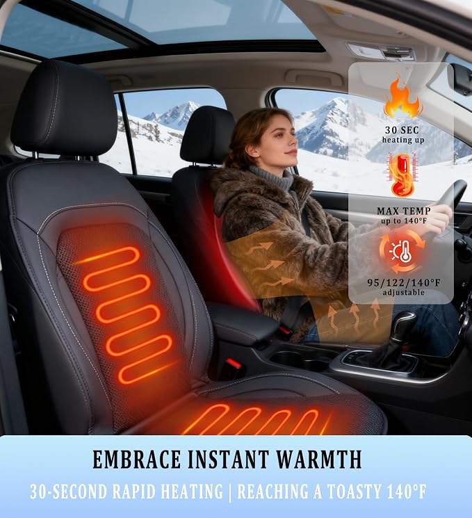 Cooling Car Seat Cushion with Massage, 3-in-1 Ventilated Car Seat Cover, 12V Cooling Seat Cover for Front Seat, Universal Car Seat Cooler for Car, SUV, Truck (Black-2)