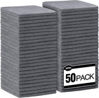 AIDEA Microfiber Cleaning Cloth Grey-50PK, Soft Absorbent Rags, Microfiber Towels for Cars, Kitchen Towels, Dusting Cloth for Home, Window, Cleaning Supplies, 12"×12"