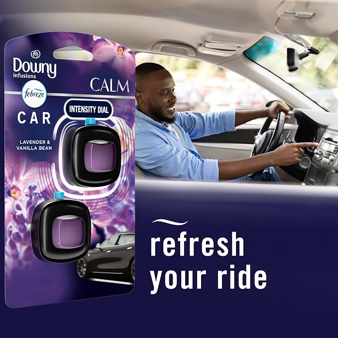 Car Vent Clip, Downy Calm Scent, 2 Count, 0.13 oz Total