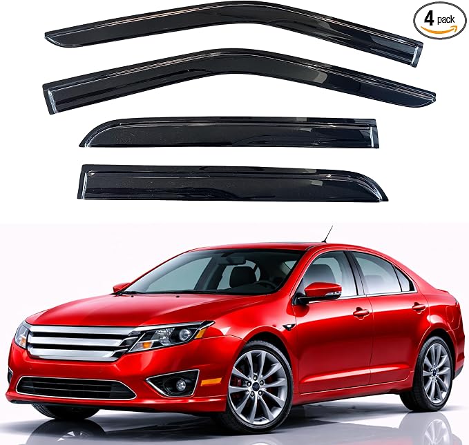 KPY Rain Guards Fit for 2006-2012 Ford Fusion (Excludes Hybrid Model), Out-Channel Window Visors Vent Deflector, Car Accessories for 2007-2013 Lincoln MKZ, 2006-2010 Mercury Milan, 2006 Lincoln Zephyr