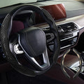 2pcs Car Steering Wheel Cover,Anti-Skid Carbon Fiber Steering Wheel Protector for Men Women,Multiple Color Options,Universal for Most Car Interiors Accessories (Bright Black)