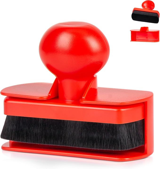 Tire Shine Applicator Brush - Extra Large Automotive Tire Dressing Applicator Brush with Storage Stand for Tire Detailing & Car Wash Kit, Black, 3.6 Inch Length (1,Red)