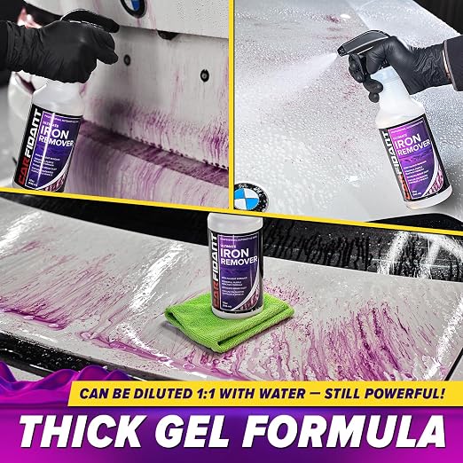 Iron Remover Car Detailing – Iron Decon Spray, Pulls Out Brake Dust, Rust & Fallout - Contaminant Removal for Car Paint & Wheels, pH Neutral Formula - 16 fl. oz. (Pack of 2)