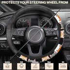 Cartoon Lovely Cats Steering Wheel Covers Universal 15 Inch Car Wheel Cover,Anti-Slip Breathable Car Accessories Protector Fit for Trucks,Sedans,SUVs,Vans
