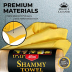 Premium 2pk Mini +1 Free Shammy Cloth for Car Drying - 17”x13” - Super Absorbent Chamois Towel for Car - Scratch-Free, Reusable & Soft Cleaning Towel