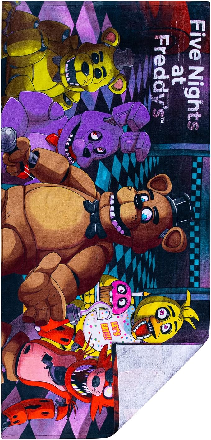 Kids Super Soft Cotton Beach Towel, 58 in x 28 in, Five Nights At Freddy's