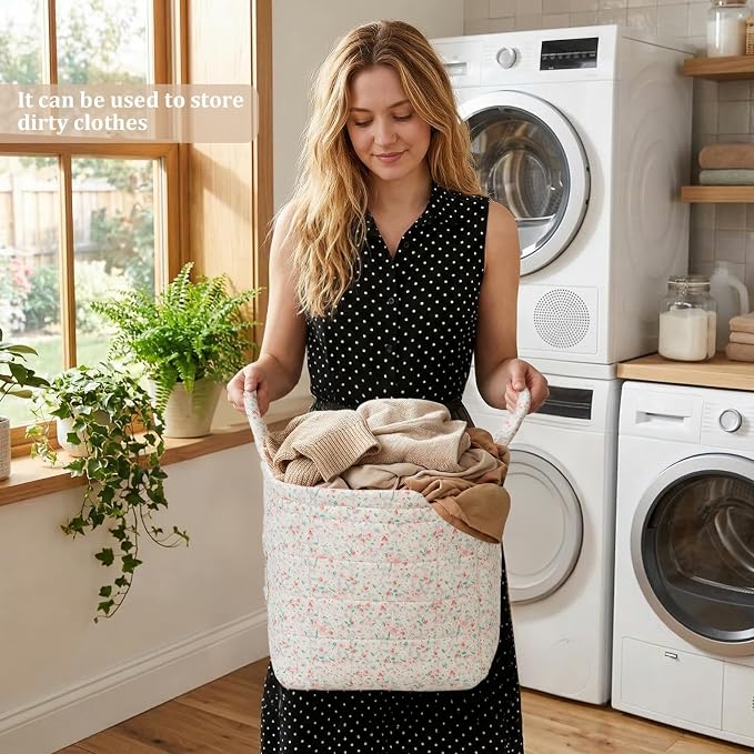 Floral Fabric Storage Basket Car Interior Storage Basket Underwear Sundries Laundry Baskets Supplies Home Organizer Bag (style 3)