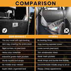 Gear Black Heavy Duty Kick Mats Back Seat Protector 2 Pack Car Seat Organizer Protection from Booster Seat Baby Toddler Kids Kicking Upgraded Bungee Hooks Universal Fit in Auto Trucks Vans SUV