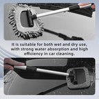 Car Windshield Cleaner, Microfiber Vehicles Window Cleaning Tool with 3PCS Reusable Cloth Pads, Automotive Washing Interior ＆ Exterior Glass Supplies Accessories, Universal Fit (Rectangle)