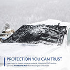 Plus | Winter Windshield Cover for Ice and Snow, Standard Size (Black) - Built-in Security Panels, Wiper Blade Coverage + Mirror Covers - Fits Standard Size Cars, 59 x 41 Inches