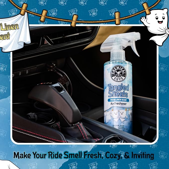 Tangled Sheets Fresh Linen Scent Air Freshener Spray and Odor Eliminator, Clean Fabric Inspired Spray for Home, Office, Bathroom, Dorm, and Car Interior - 4 Fl Oz