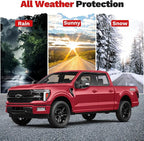 Window Visors Rain Guards for 2015-2025 2026 Ford F150 SuperCrew/2017-2026 F250/F350/F450/F550/Super Duty Crew Cab Accessories, Tape-On Side Window Wind Deflectors Vent Visors Rainproof Black