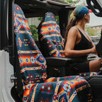 Athletic Running Towel, Full-Sized, Car Seat Cover - Performance Microfiber (Aztec Artisans & Chocolate Currency)