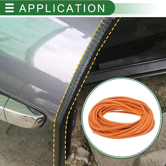 Universal Car Door Edge Protective Sealing Strip U-Type Door Scratch Protection Guard, 49.21ft 15m, Anti-scratch Collision, PVC Iron, Orange