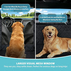 Truck Dog Seat Cover for Pickup Back Seat | Mesh Window & Seat Belt | 100% Waterproof Dog Hammock for Car Safe Travel with Side Door Protectors | Non-Slip, Scratchproof Pet Rear Seat Cover