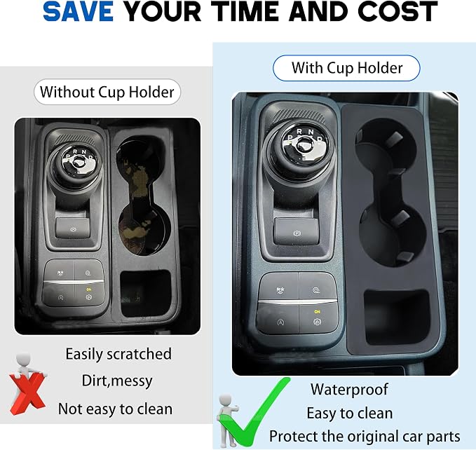 Cup Holder for Ford Maverick 2026 2025 2024 2023 2022 Center Console Cup Holder Insert Middle Console Silicone Drink Holder Organizer Waterproof Non-Slip Interior Decoration for Maverick Accessories