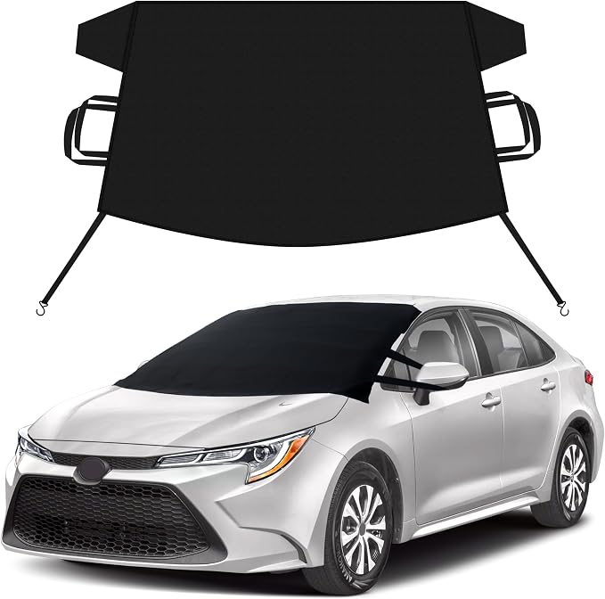 Snow Cover for Toyota Corolla | Premium Windshield Cover for Ice and Snow | Heavy-Duty 600D Oxford Fabric with S-Hook Elastic Straps | Waterproof & Sag-Proof