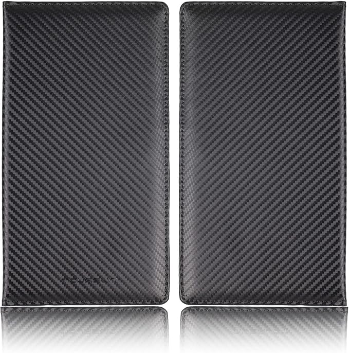 Car Registration and Insurance Card Holder, Vehicle License Document Glove Box Compartment Organizer, Interior Car Accessories for Women Men (Carbon Fiber Black)