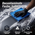 Clay Towel - Auto Detailing Clay bar Towel - Decontaminate Paint and Glass for Smoth Washing - Improve Wax and Sealant Bonding, Enhance Gloss and Color Depth - 3 Pcs 12" x 12"（Blue） (Blue)