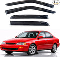 KPY Rain Guards Fit for 1993-1997 Toyota Corolla Sedan, Out-Channel Window Visors Vent Wind Deflectors 4PC, Car Accessories for 93-97 Corolla Sedan
