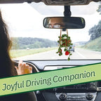 Crochet Hanging Plant for Car,Car Decorations Interior,Plant Aesthetic Car Accessories for Women Interior Cute,Car Ornaments Charms for Rear View Mirror,Boho Car Decoration Gifts