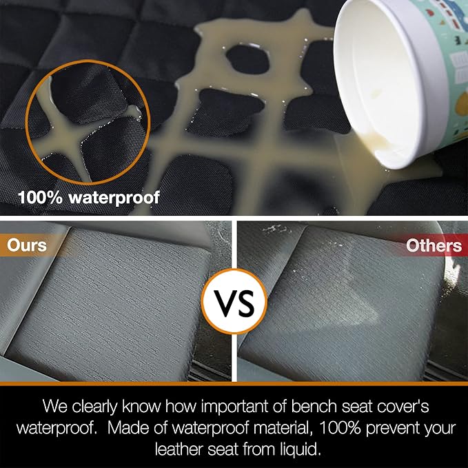 Car Seat Cover Waterproof Back Seat Cover for Kids and Dogs Without Smell Heavy Duty and Nonslip Rear Seat Protector Non Stick Fur Bench Seat Cover for SUV Van Easy to Install Machine Washable