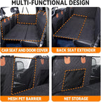 Dog Back Seat Extender for Truck,Truck Seat Cover Back Seat,Dog Hammock for Truck,Pet Seat Covers for Dogs,Hard Bottom Seat Extender for Dogs(Black,for Full Size Truck)