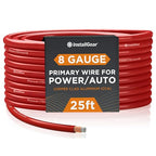 8 Gauge Power Wire 25ft – Copper-Clad Aluminum (8AWG) Automotive Amplifier Power & Ground Cable, Car Audio Battery/Welding 8ga