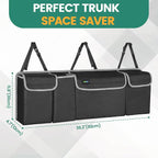 Hanging Trunk Organizer for SUV – Backseat Car Storage Bag, Large Collapsible Backseat Trunk Organizer with Adjustable Straps, Space Saving Car Organization Accessories for Truck MPV Van