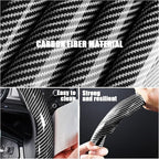 Carbon Fiber Steering Wheel Covers 3 Piece Clip on Steering Wheel Cover (Silver)