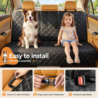 Pet Car Seat Cover Back Seat Cover for Dogs Waterproof Dog Car Seat Cover Protector Scratchproof Durable Rear Seat Cover fits Middle Armrest for Cars Suvs Truck (57” Width) - Black