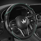 3D Car Steering Wheel Cover Comfort Grip Massage Sporty Anti-Slip Carbon Fiber Faux Leather for F150, Trucks, Jeep, Van, Car Handle Covers for All Seasons, 15.2-16in, Green
