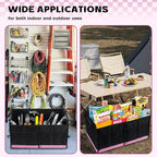 Car Trunk Organizer, 72L Large Capacity Waterproof Auto Storage Organizer with Non-Slip Bottom Strips, Collapsible Cargo Organizer for Suv, Truck, Sedan, Portable Car Accessories for Women Men(Pink)