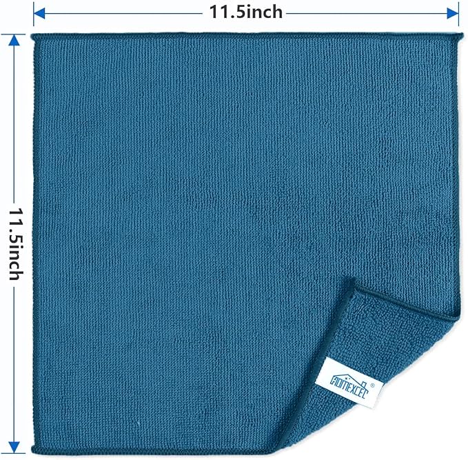 Navy Blue Microfiber Cleaning Cloth, 50 Pack Cleaning Towels for Kitchen, Lint Scratch Free, Highly Absorbent, and Reusable Cleaning Rags for House, Window and Glass, Cars, 11.5 X11.5 inch