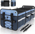 Trunk Organizer for SUV – Car Storage Box with Reflective Strips, Collapsible Car Organizer with Large Capacity, Essential Car Accessories for Truck, Van & Sedan, Blue, 22.1" x 13.0" x 12.0"