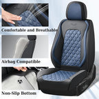 Coverado Universal Car Seat Covers Full Set, Sporty Non-Slip Waterproof Faux Leather Front & Rear Seat Protectors for Trucks SUVs, Mens Automotive Interior – BlackBlue
