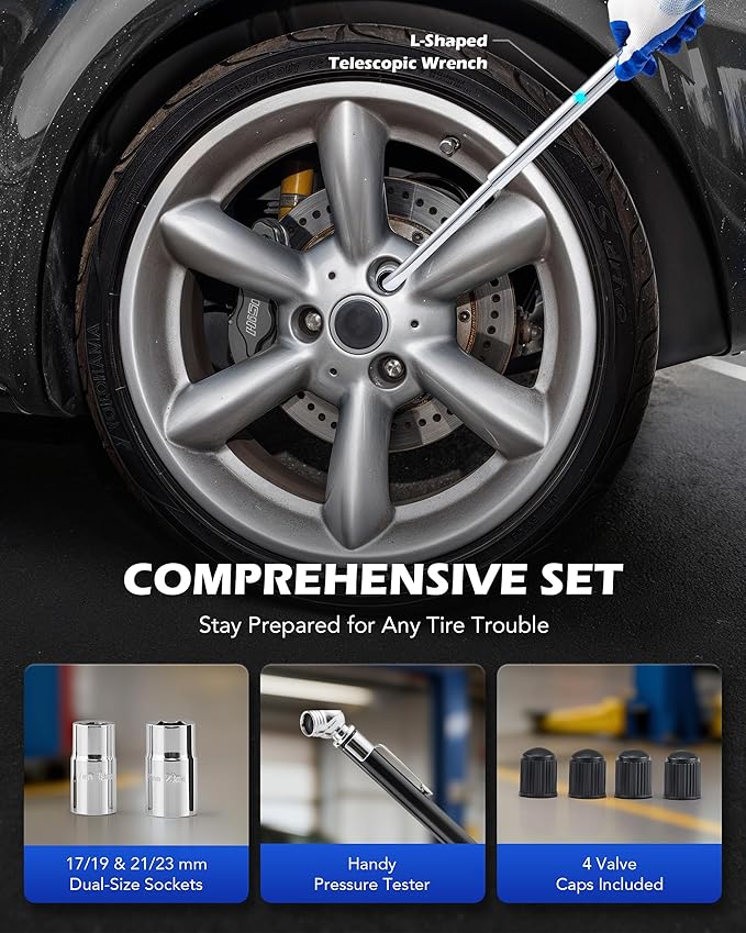 2 Ton Scissor Jack, 15 pc. Car Scissor Jack Kit for Sedan SUV MPV with Ratchet Wrench Drill Sockets, 4409 lb. Portable Car Jack and Stand Kit, Heavy Duty Car Jack for Tire Changing