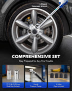 2 Ton Scissor Jack, 15 pc. Car Scissor Jack Kit for Sedan SUV MPV with Ratchet Wrench Drill Sockets, 4409 lb. Portable Car Jack and Stand Kit, Heavy Duty Car Jack for Tire Changing