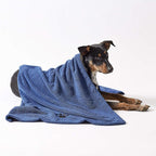 Pet Grooming Towel Collection Absorbent Microfiber X-Large, 41x23.5", Embroidered Navy