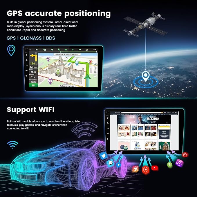 Car Radio Stereo for Toyota Prius Plus V Alpha 2012-2017 Dash Kit Car GPS Navigation, 1+32GB 9" IPS Touch Screen Head Unit with Car-Play & Android Auto/SWC/Rear View |,9" IPS Touch Screen,Car-Play,Android Auto,SWC,FM,5G WIFI,AHD Camera