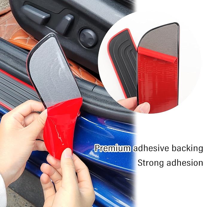 4PCS Car Door Sill Protector,Anti-Scratch Rubber Car Door Protector Edge Guards for Door Steps,Universal Automotive Exterior Accessories Waterproof Door Threshold Strips (Sport, Width 1.57")