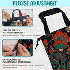 Car Garbage Bag Abstract Red and Green Flowers Hanging Canvas Car Trash Bag Drawstring Car Back Seat Organizer for Car Back Front Seat Console with Adjustable Buckle