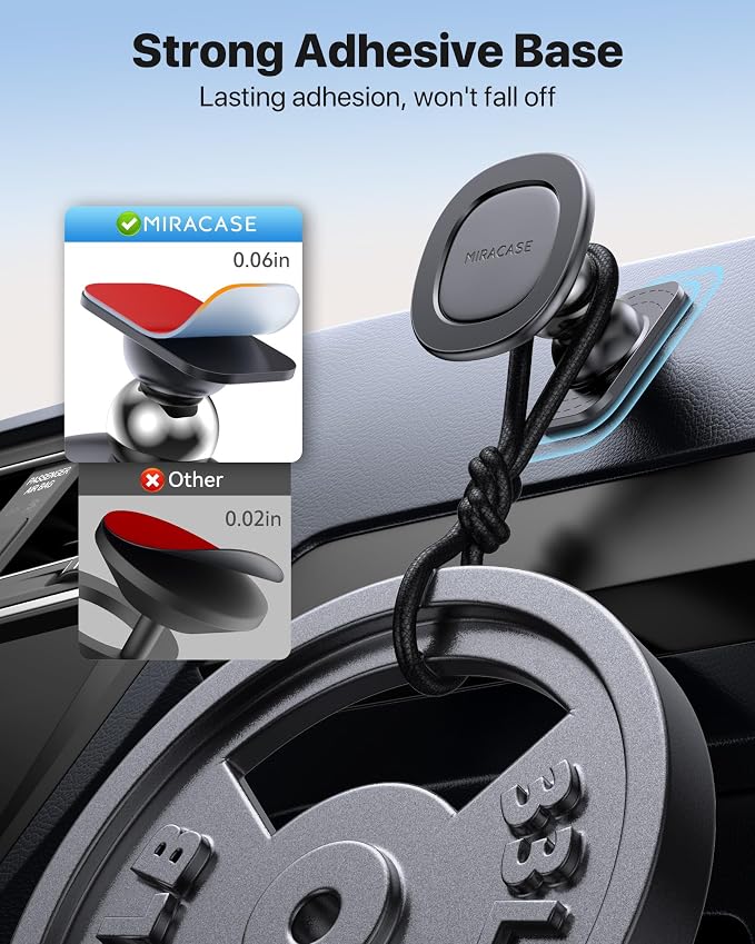 for MagSafe Car Mount【Strong Magnets】 Magnetic Phone Holder for Dashboard，360 Adjustable Car Phone Holder, Compatible with Garmin GPS iPhone Android and All Smartphones, Black