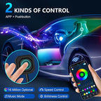 Dreamcolor Acrylic Car Lights, 6 in 1 LED Strip Lights with APP Control and 213 Color Modes, Decorative Lights, Neon Ambient Lighting Kits