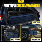 Car Trunk Organizer - 95L Collapsible Trunk Organizer with Lid, Sturdy Car Storage for SUV Auto Truck Van with Adjustable Straps and Non Slip Bottom (Blue, XX-Large)