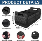 Car Trunk Organizer for SUV, Car Organizers and Storage with Reinforced Handles, Car Accessories for Women/Men 50LWaterproof Polyester Trunk Organizer, Black